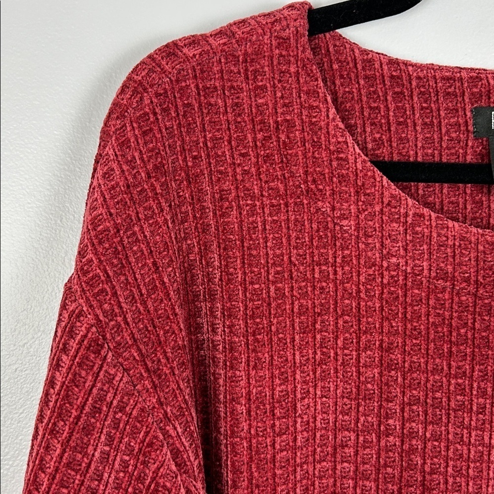 Papillon Academia Textured Knit 3/4 Sleeve Sweater Dress Medium Red Pockets - Picture 6 of 15